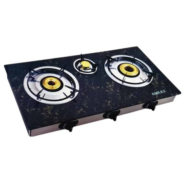 Amilex 3 Burner Glass Top Gas Cooker