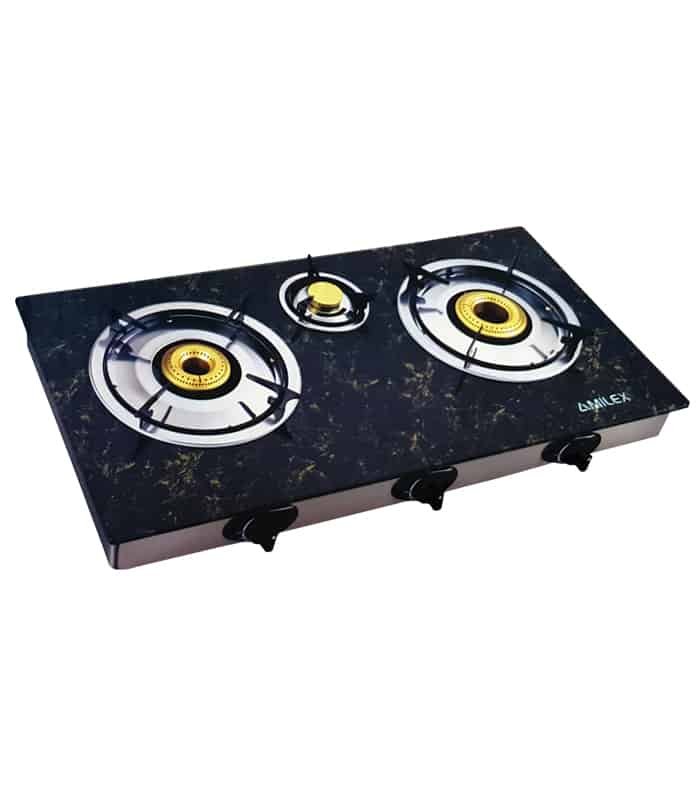 Amilex 3 Burner Glass Top Gas Cooker