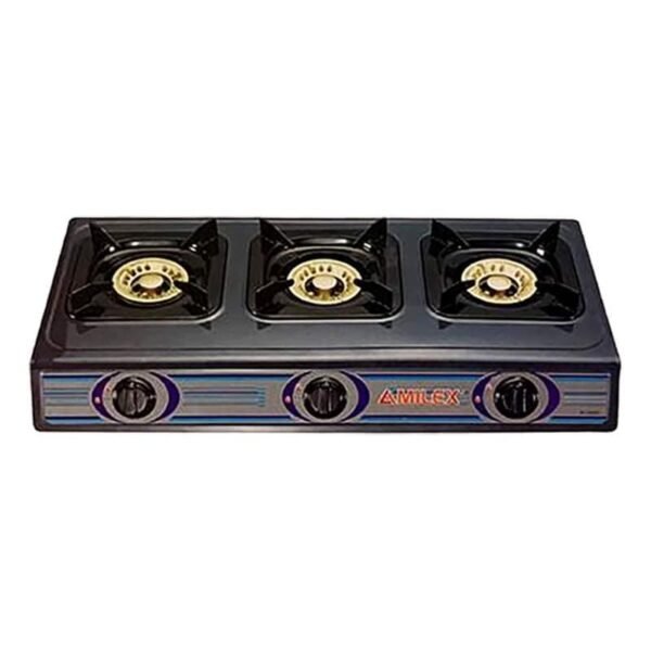 Amilex 3 Burner Gas Cooker Stainless Steel