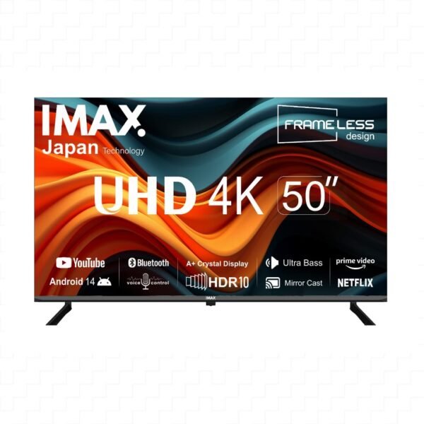 IMAX 50 inch Smart Android 14 Bluetooth 4K UHD HDR LED Frameless TV
